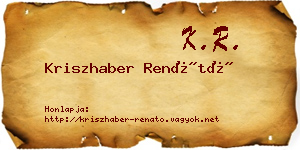 Kriszhaber Renátó névjegykártya